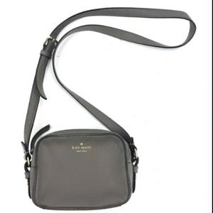Kate Spade Mulberry Street Pyper Crossbody Purse Gray Pebbled Leather Bag